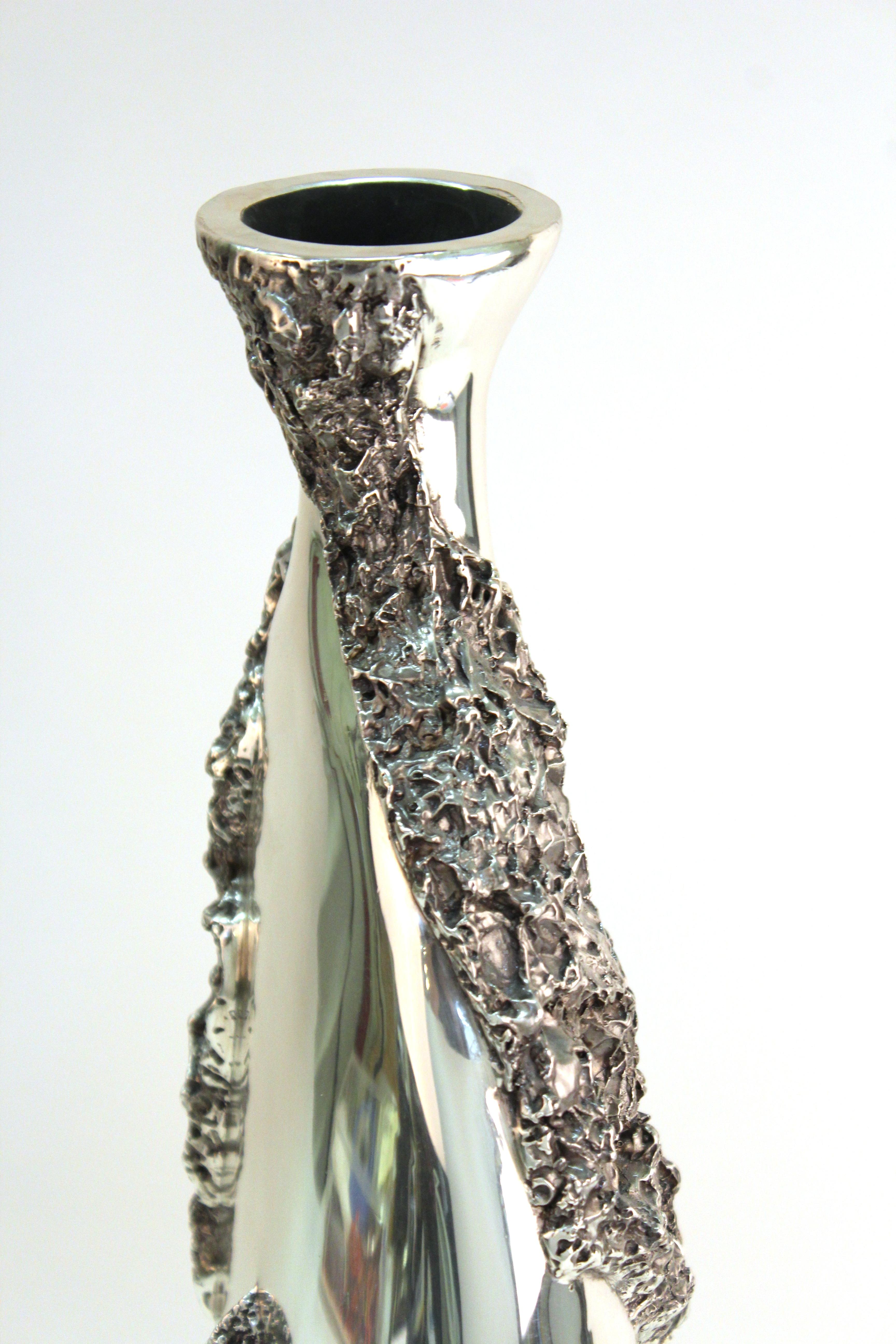 Modern Sima Abraham for D'argenta Postmodern Silver Plated Vase