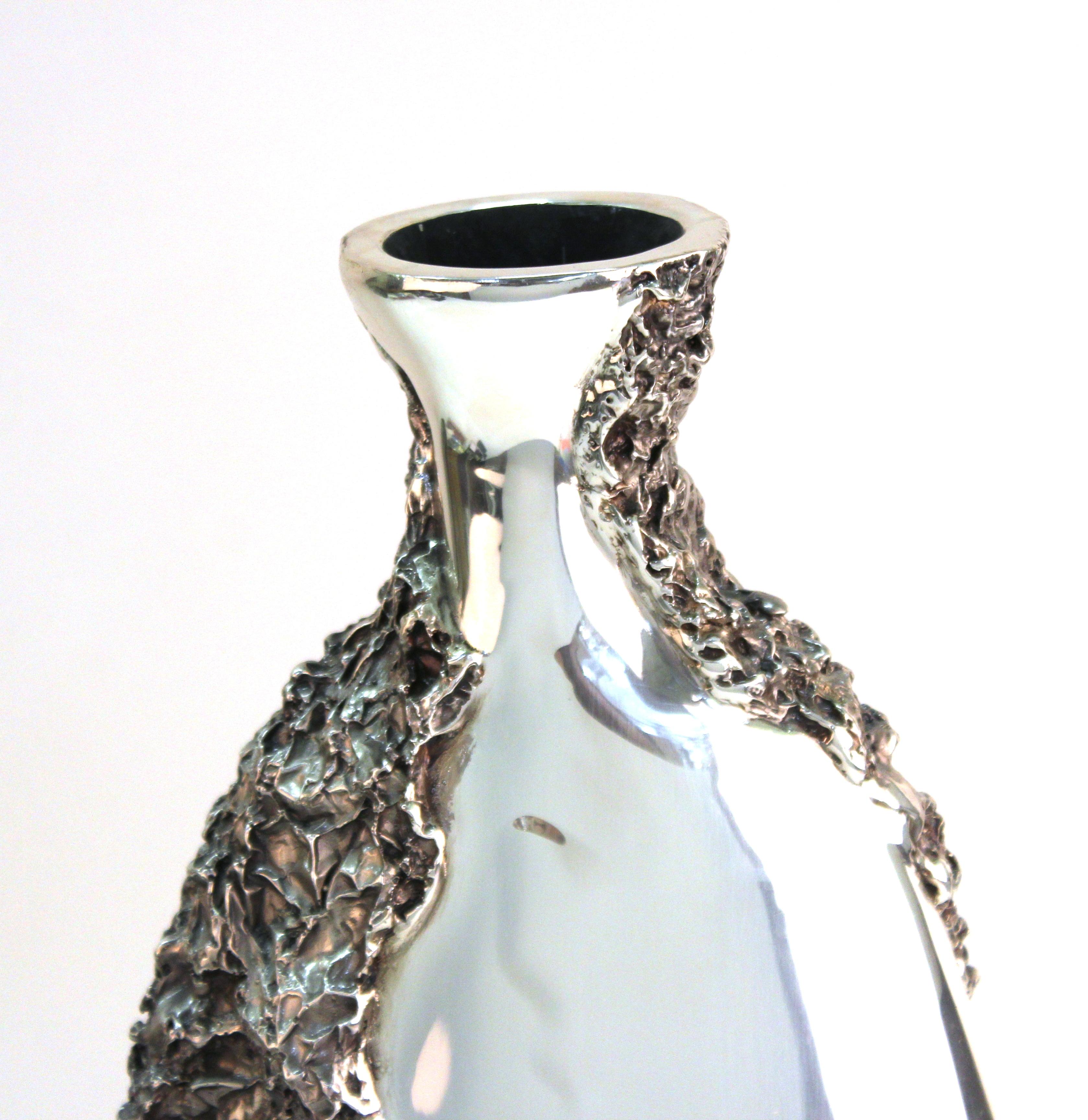 Mexican Sima Abraham for D'argenta Postmodern Silver Plated Vase