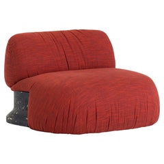 Fauteuil Sima d'Andrea Steidl en aggloméré de résine blu avec fibre de chanvre.