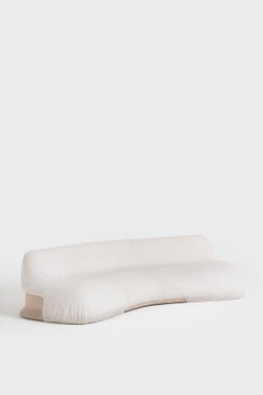 Canapé Sima en aggloméré en résine rose avec chanvre et liège par Andrea Steidl.