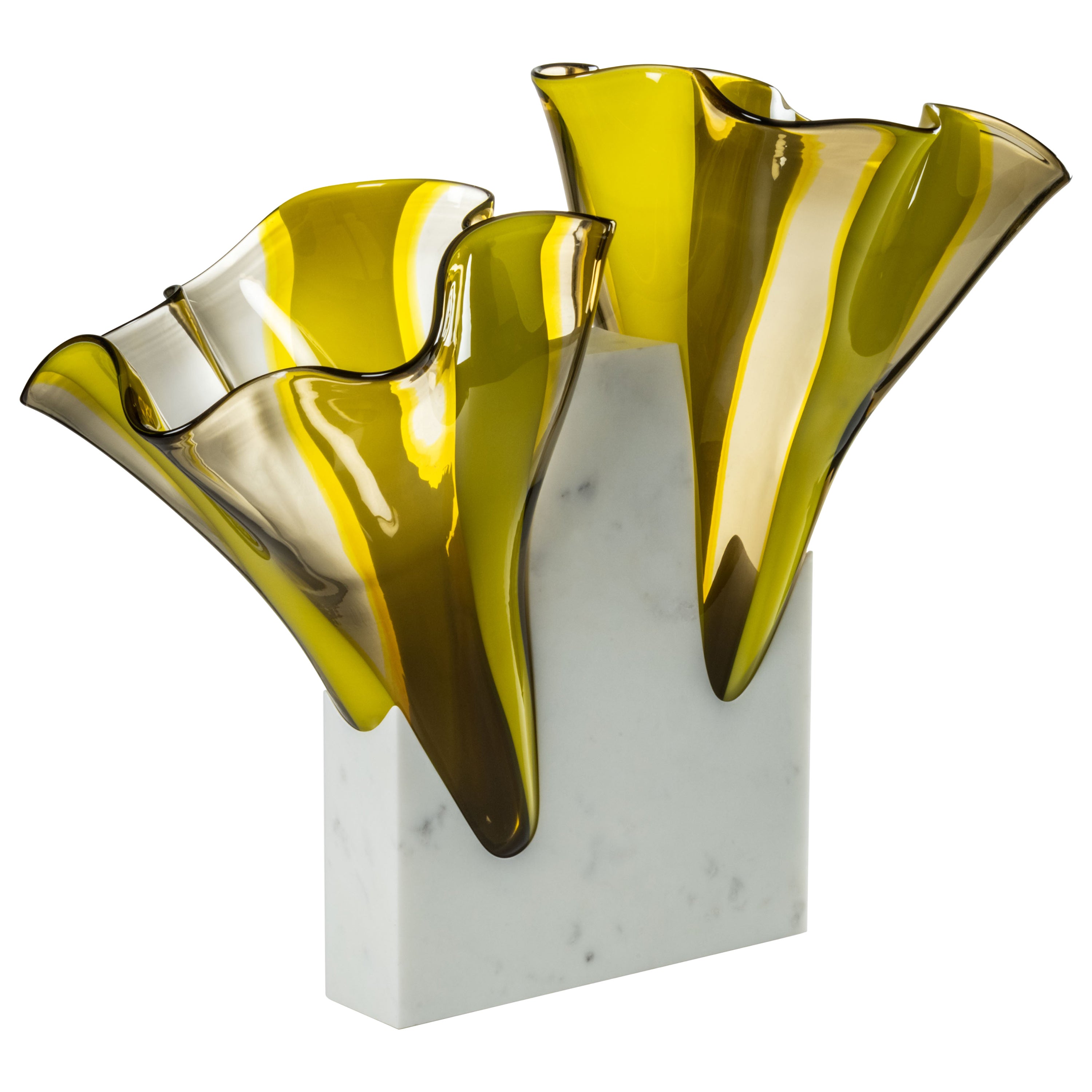 Sculpture d'artiste de Simbiosi en verre et marbre par Emmanuel Babled pour Venini