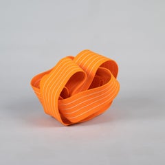 Entrapped 3 by Simcha Even-Chen - porcelain sculpture, orange