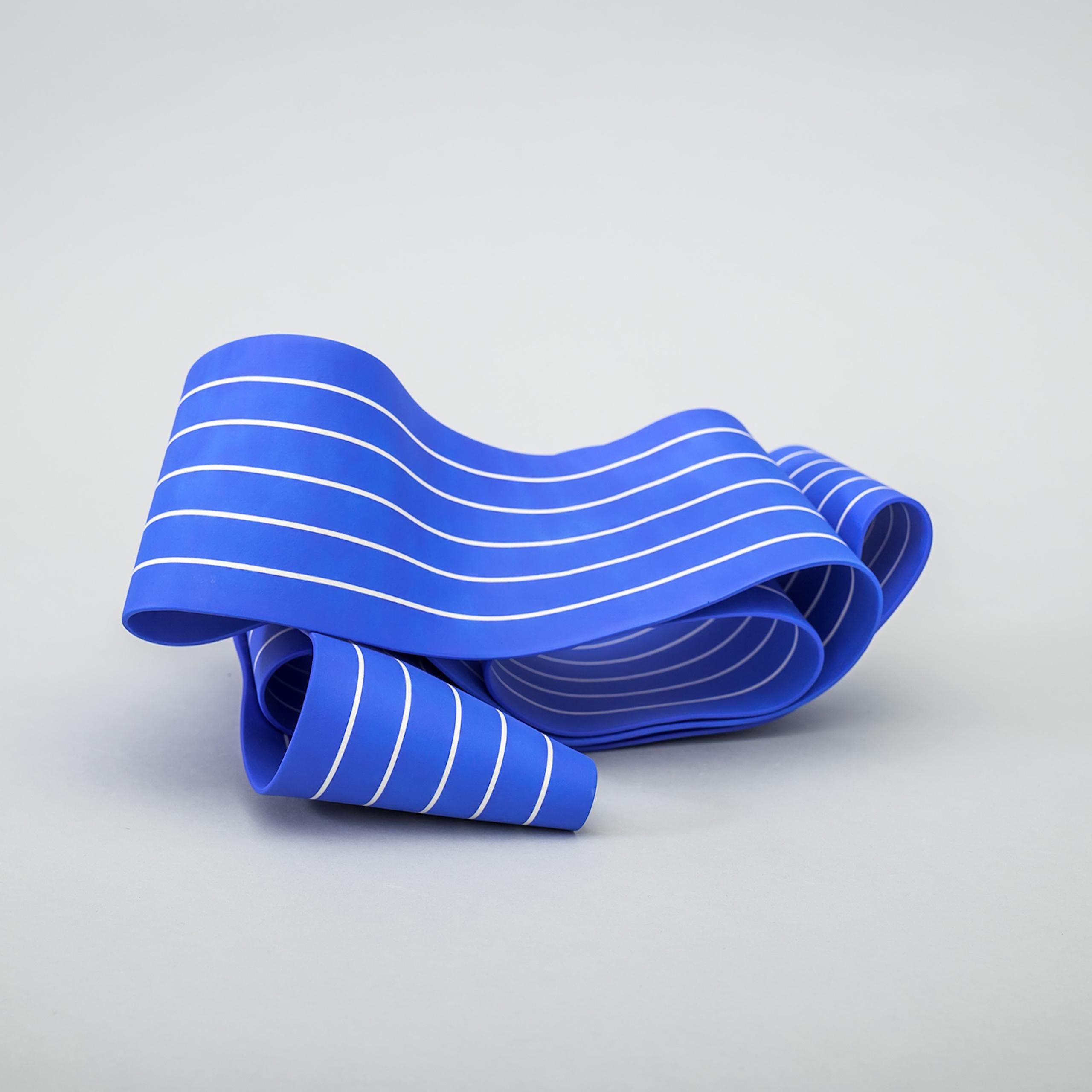 Entrapped 4 by Simcha Even-Chen - porcelain sculpture, blue For Sale 1