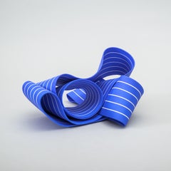 Entrapped 4 by Simcha Even-Chen - porcelain sculpture, blue