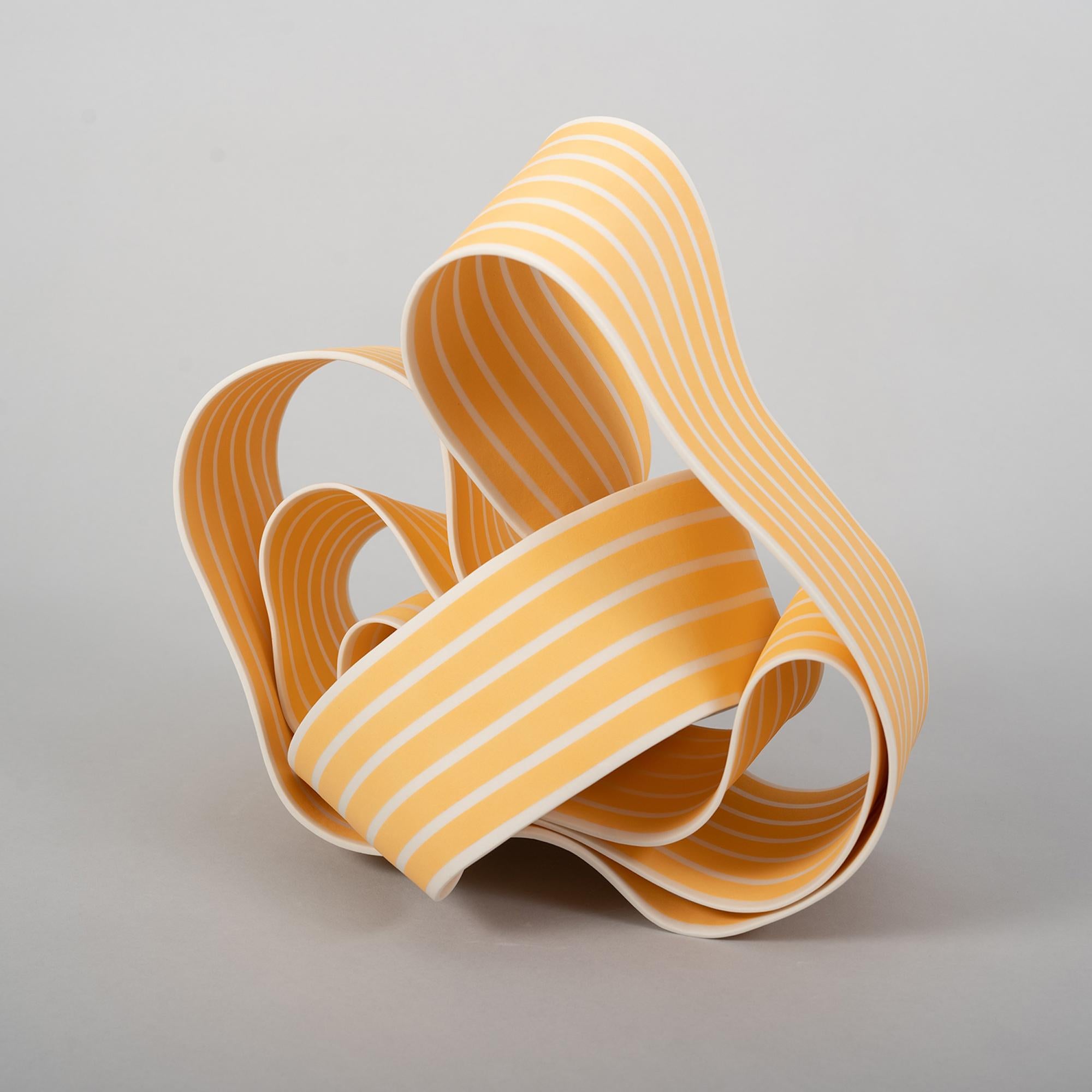 Entrapped 7 by Simcha Even-Chen - Porcelain sculpture, yellow & white, organic For Sale 1