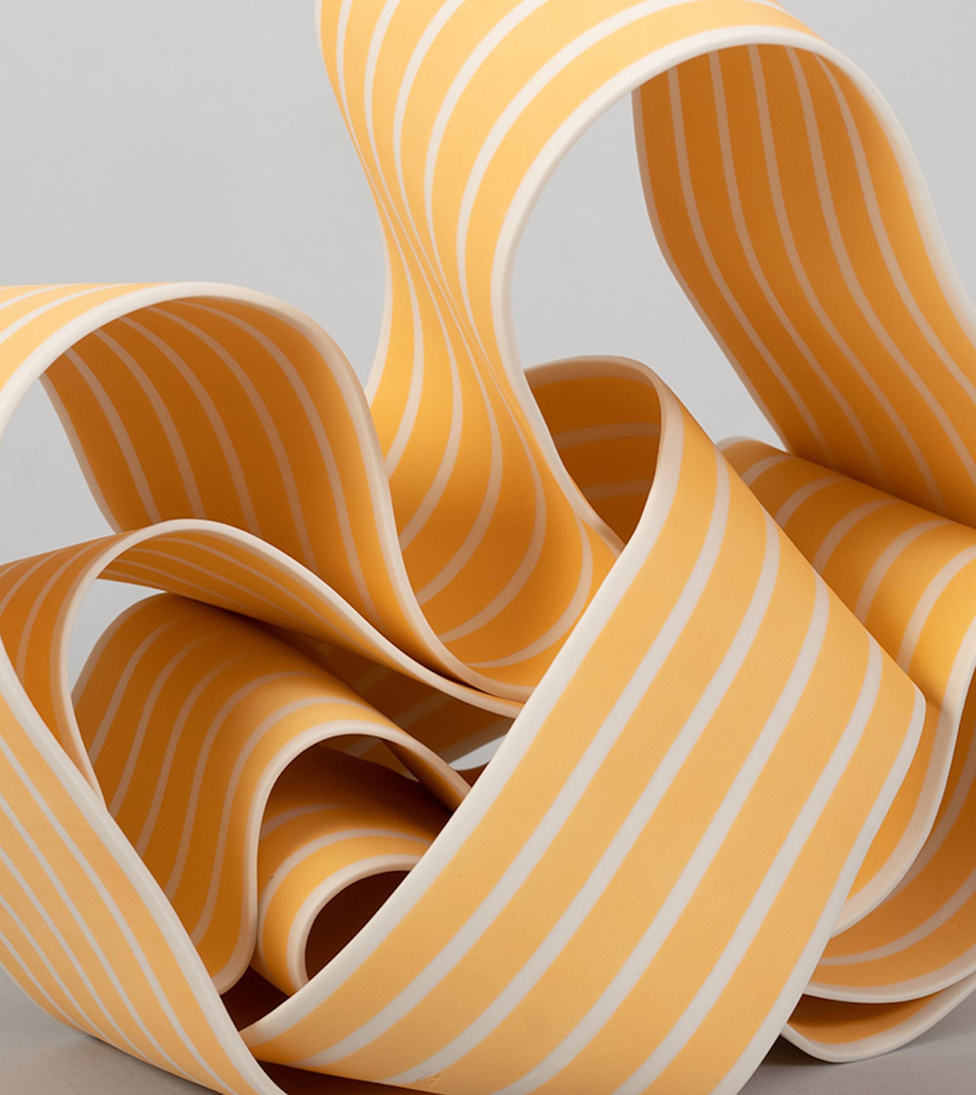 Entrapped 7 by Simcha Even-Chen - Porcelain sculpture, yellow & white, organic For Sale 4