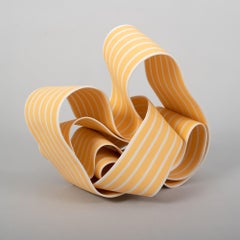 Entrapped 7 by Simcha Even-Chen - Porcelain sculpture, yellow 
white, organic