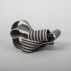 Entrapped 8 by Simcha Even-Chen - Porcelain Sculpture, Black & White, Organic