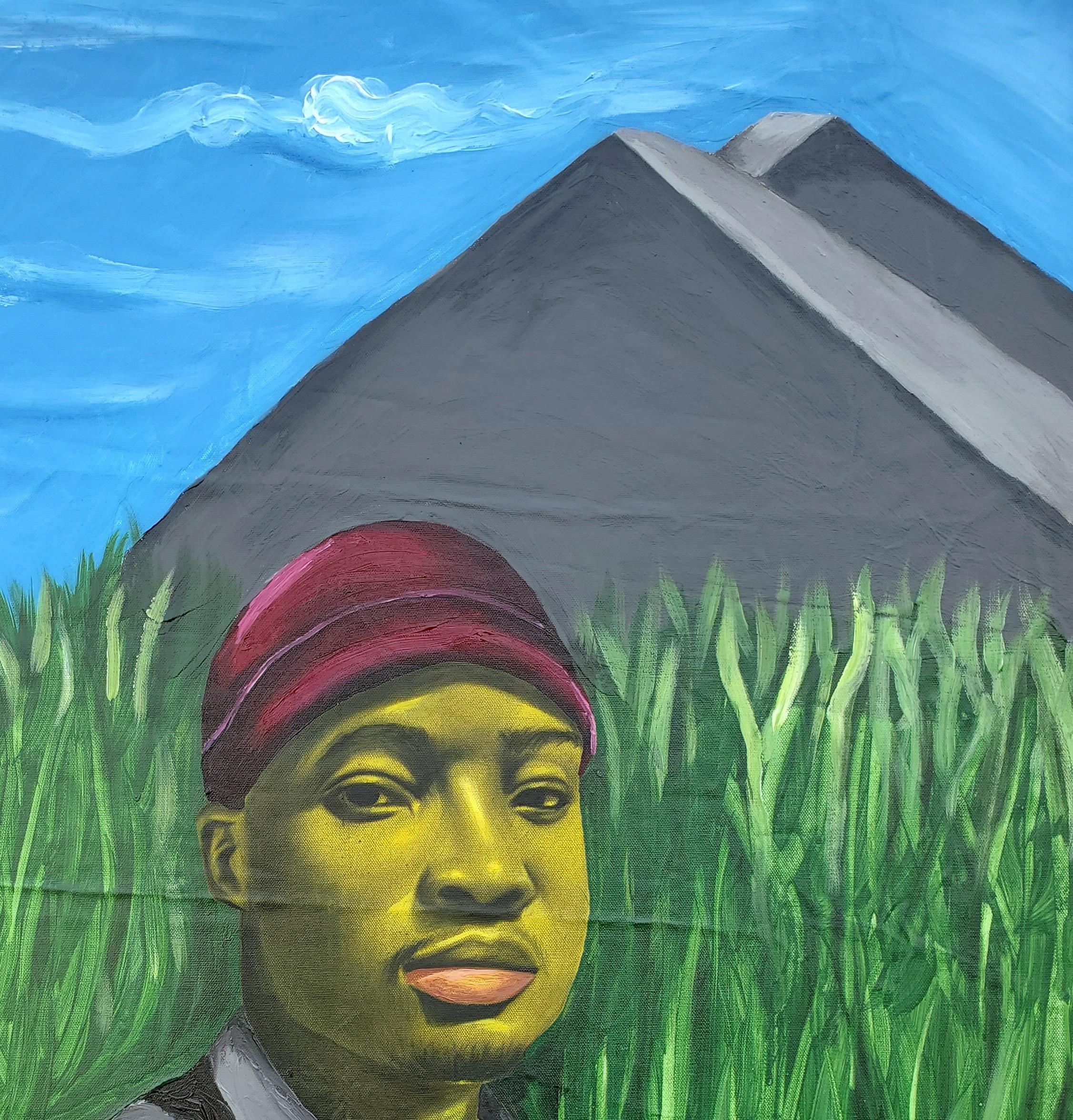 Kaduna Junge (Zeitgenössisch), Painting, von Simeon Nwoko