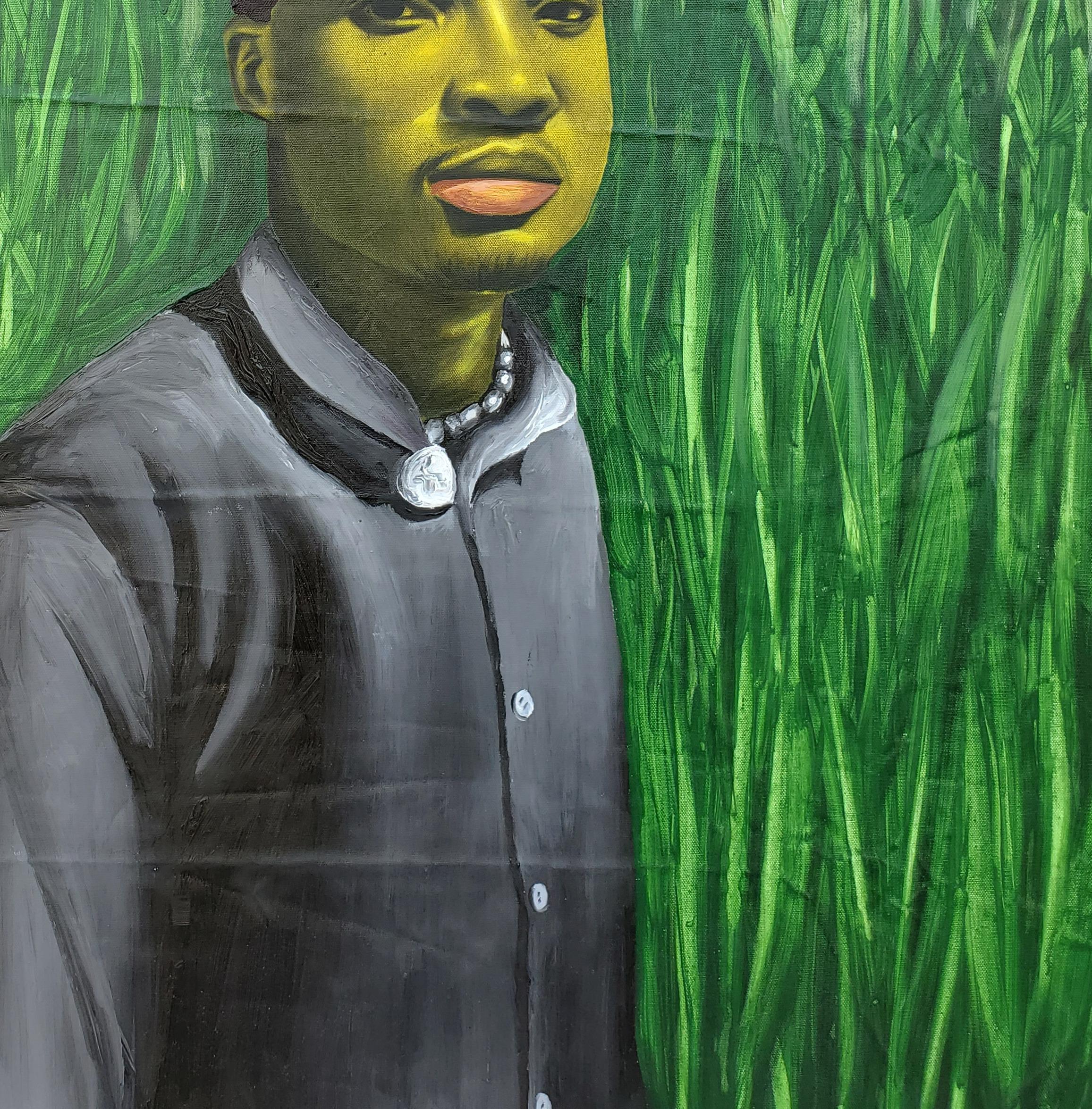 Kaduna Boy - Contemporary Painting by Simeon Nwoko