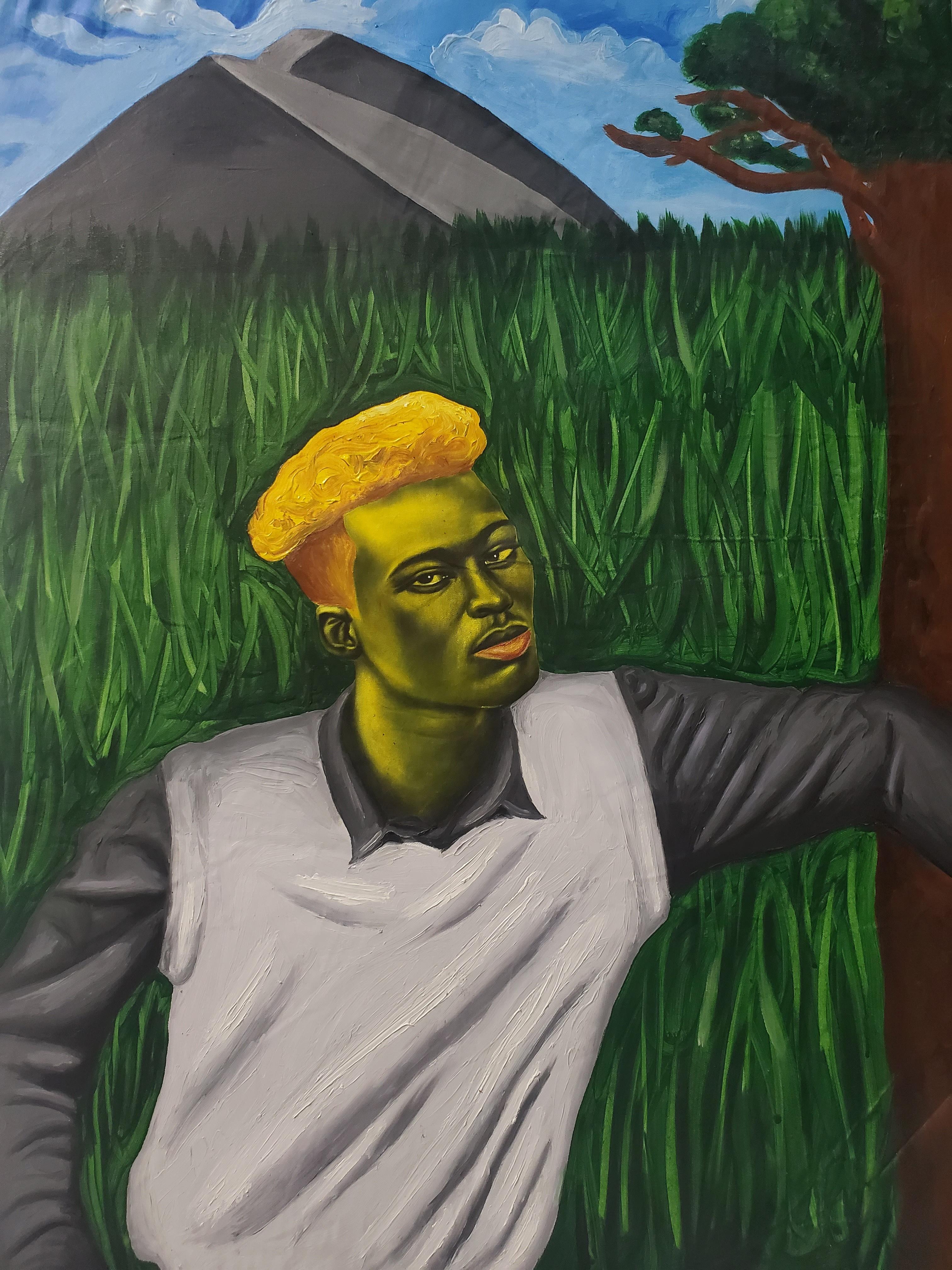 Simeon Nwoko Portrait Painting - Untitled