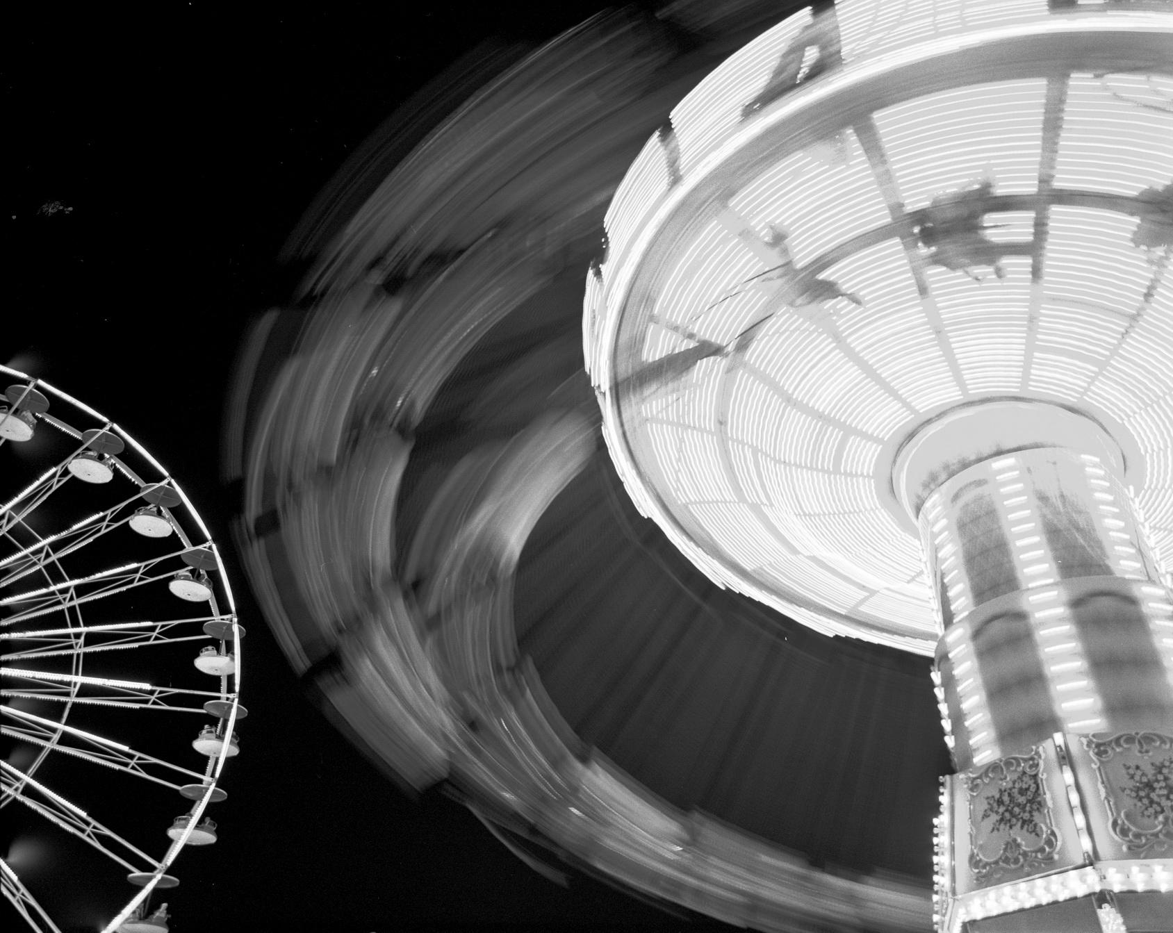 Simeon Posen Black and White Photograph - 99102- Midway Lights