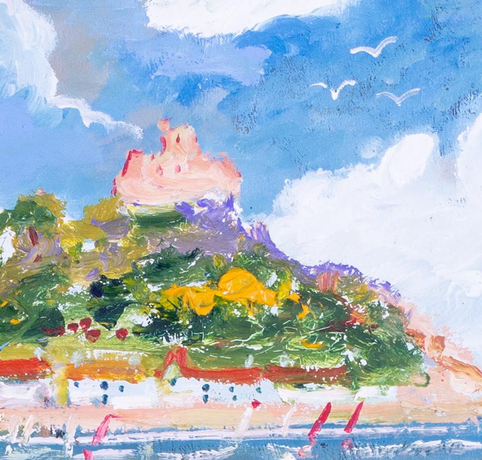 Quadro ad olio Modern British di St. Michaels Mount, Cornovaglia, di Simeon Stafford 4