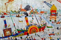 Giornata aperta al porto: Pittura a olio contemporanea