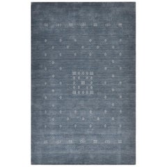 Simi, Bohemian Gabbeh Hand Knotted Area Rug, Slate