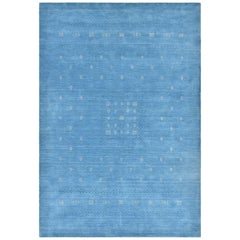 Simi, Bohemian Gabbeh Hand Loomed Area Rug, Sapphire