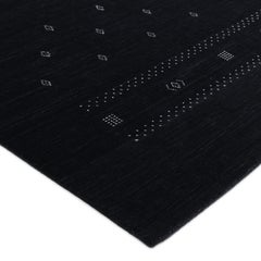 Simi Hand Loomed Bohemian Tribal Wool 10' 0" x 14' 0" Black Area Rug