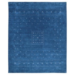 Simi Hand Loomed Bohemian Tribal Wool 10' 0" x 14' 0" Blue Area Rug