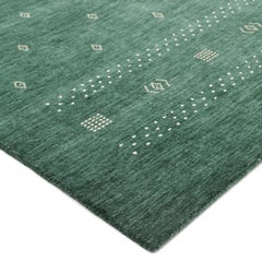 Simi Hand Loomed Bohemian Tribal Wool 10' 0" x 14' 0" Green Area Rug