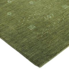 Simi Hand Loomed Bohemian Tribal Wool 10' 0" x 14' 0" Green Area Rug