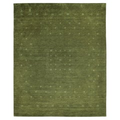 Simi Hand Loomed Bohemian Tribal Wool 10' 0" x 14' 0" Green Area Rug