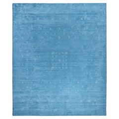 Simi Hand Loomed Bohemian Tribal Wool 2' 6" x 8' 0" Blue Area Rug