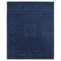 Simi Hand Loomed Bohemian Tribal Wool 2' 6" x 8' 0" Blue Area Rug
