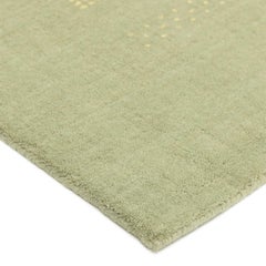 Alfombra Simi de lana tribal bohemia tejida a mano, de 2' 6" x 8' 0", color verde
