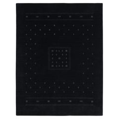 Simi Hand Loomed Bohemian Tribal Wool 5' 0" x 8' 0" Black Area Rug
