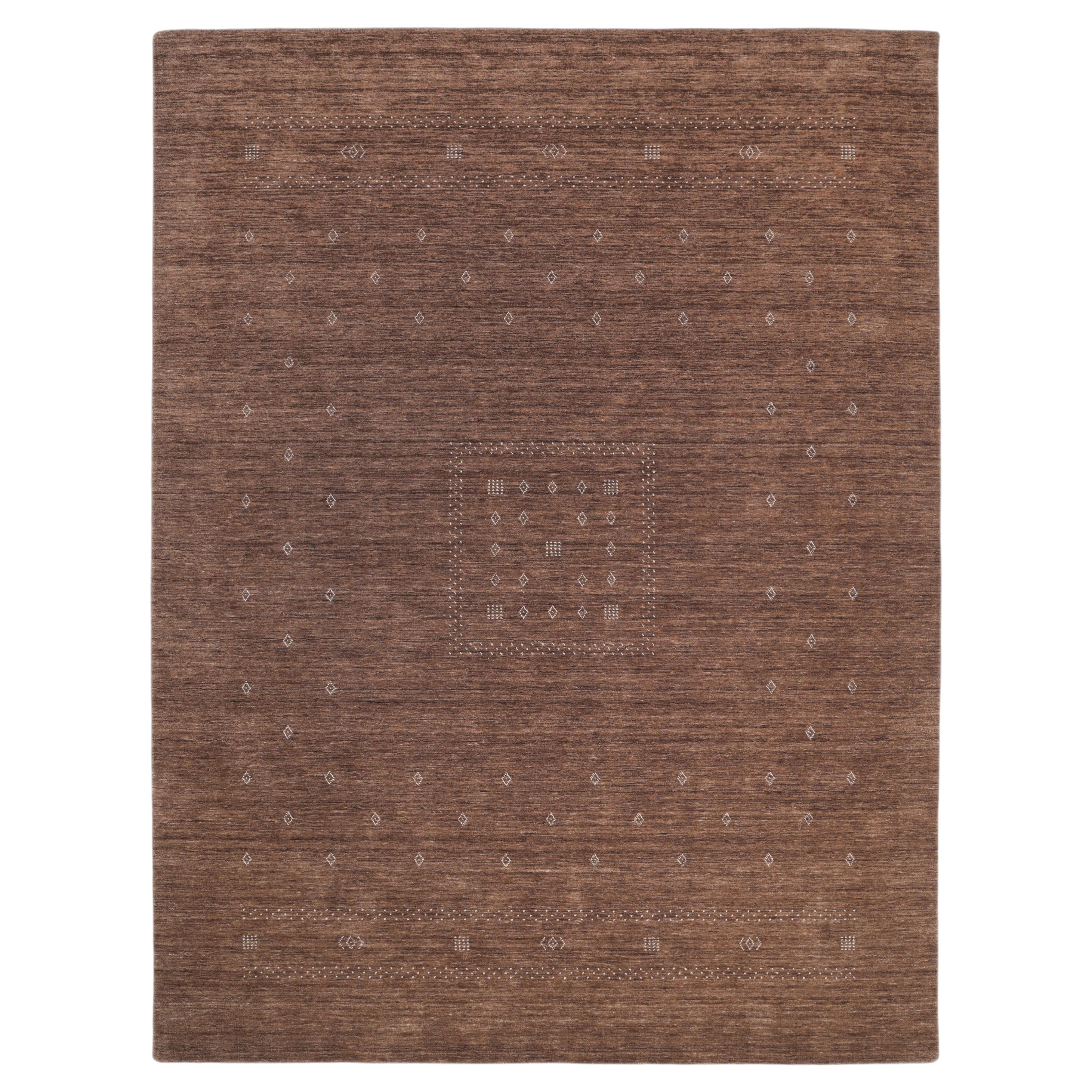 Simi Hand Loomed Bohemian Tribal Wool 5' 0" x 8' 0" Brown Area Rug