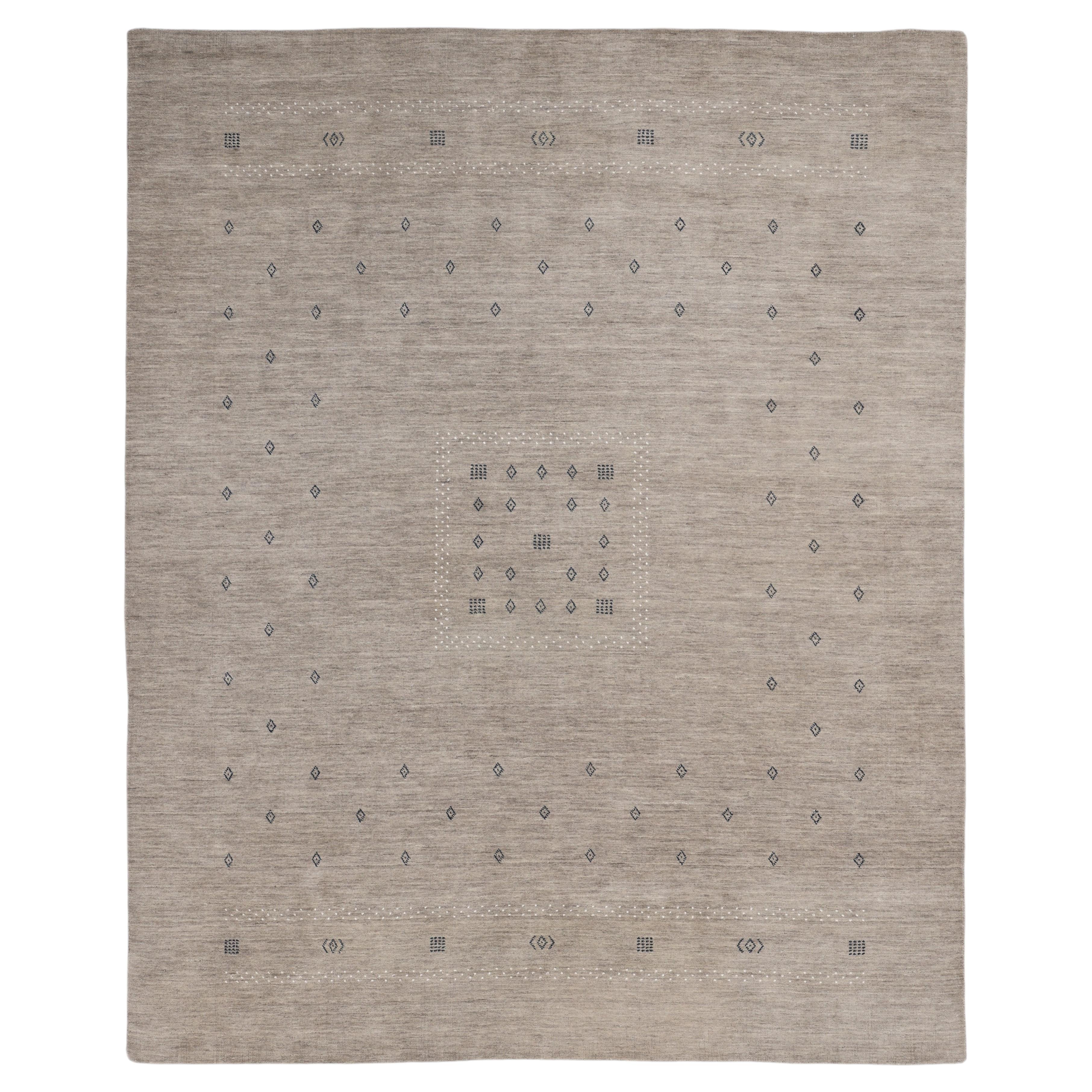 Simi Hand Loomed Bohemian Tribal Wool 6' 0" x 9' 0" Brown Area Rug
