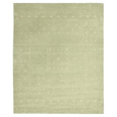 Alfombra Simi de lana, tejida a mano, estilo bohemio tribal, de 6' 0" x 9' 0", color verde