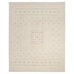 Simi Hand Loomed Bohemian Tribal Wool 6' 0" x 9' 0" Ivory Area Rug