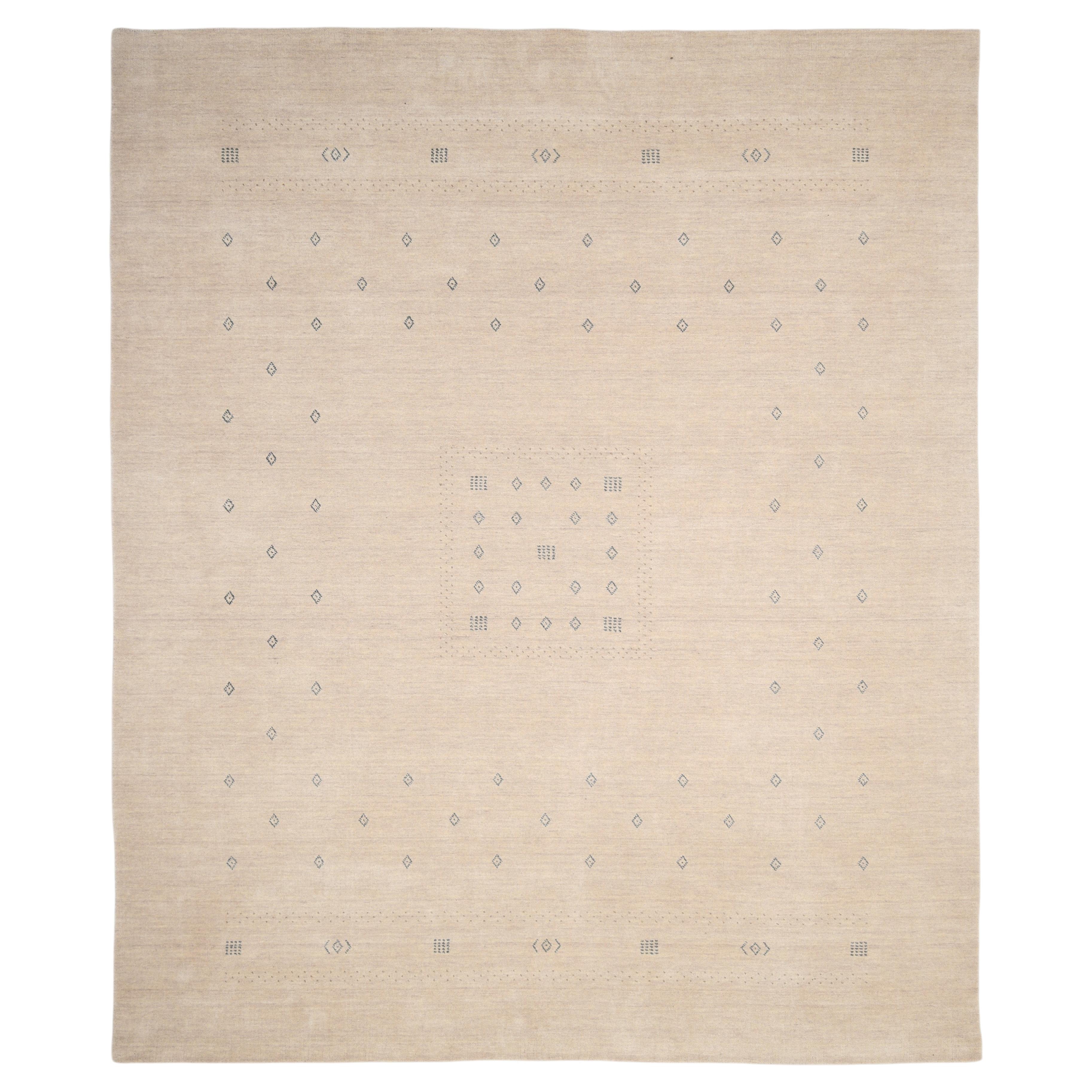 Simi Hand Loomed Bohemian Tribal Wool 8' 0" x 10' 0" Beige Area Rug