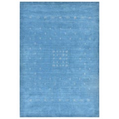Simi, Transitional Gabbeh Hand Knotted Area Rug, Sapphire