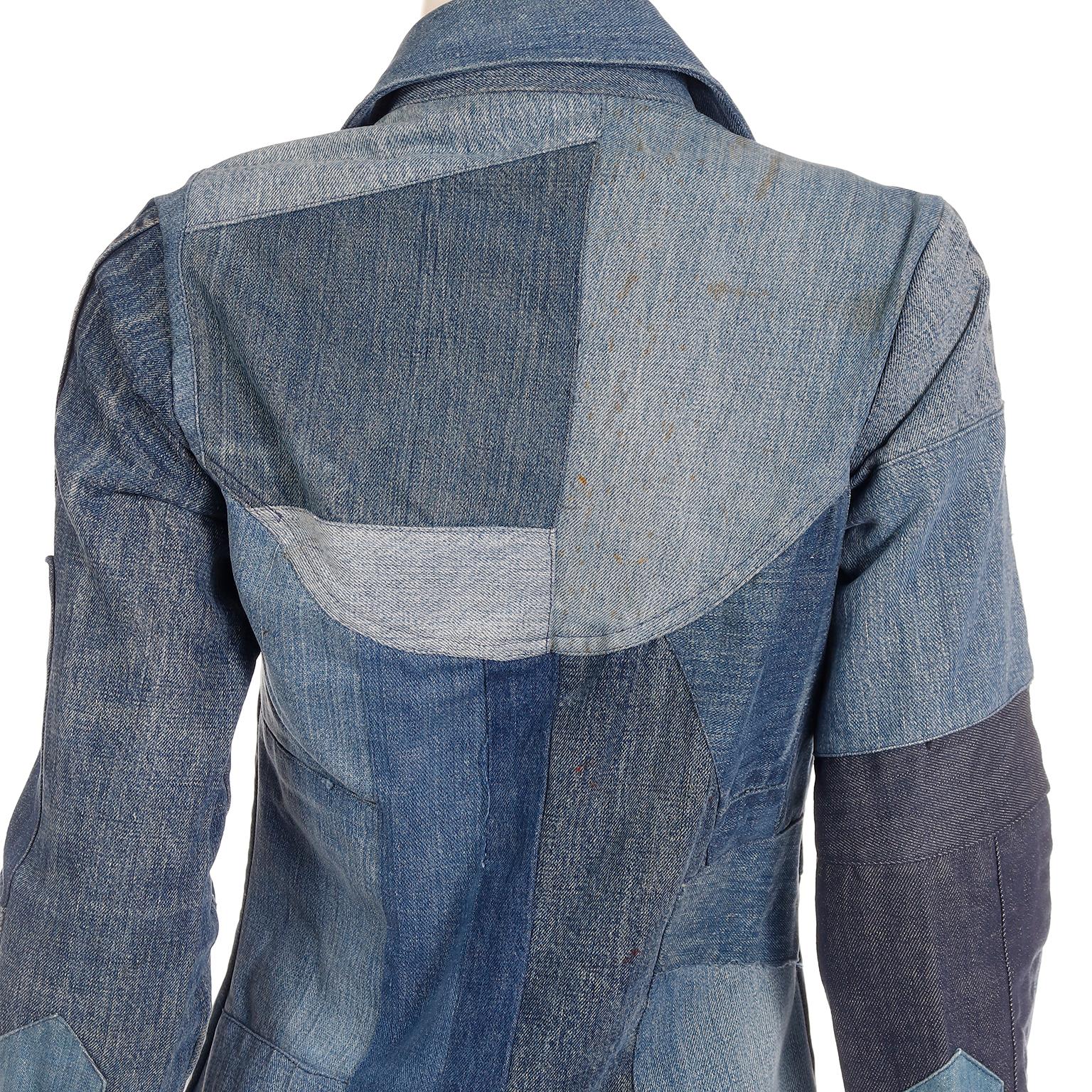 Simis Vintage 1970er Jahre Patchwork-Denim-Jeans und Hemd mit Knopfleiste 2 Teile Outfit 7