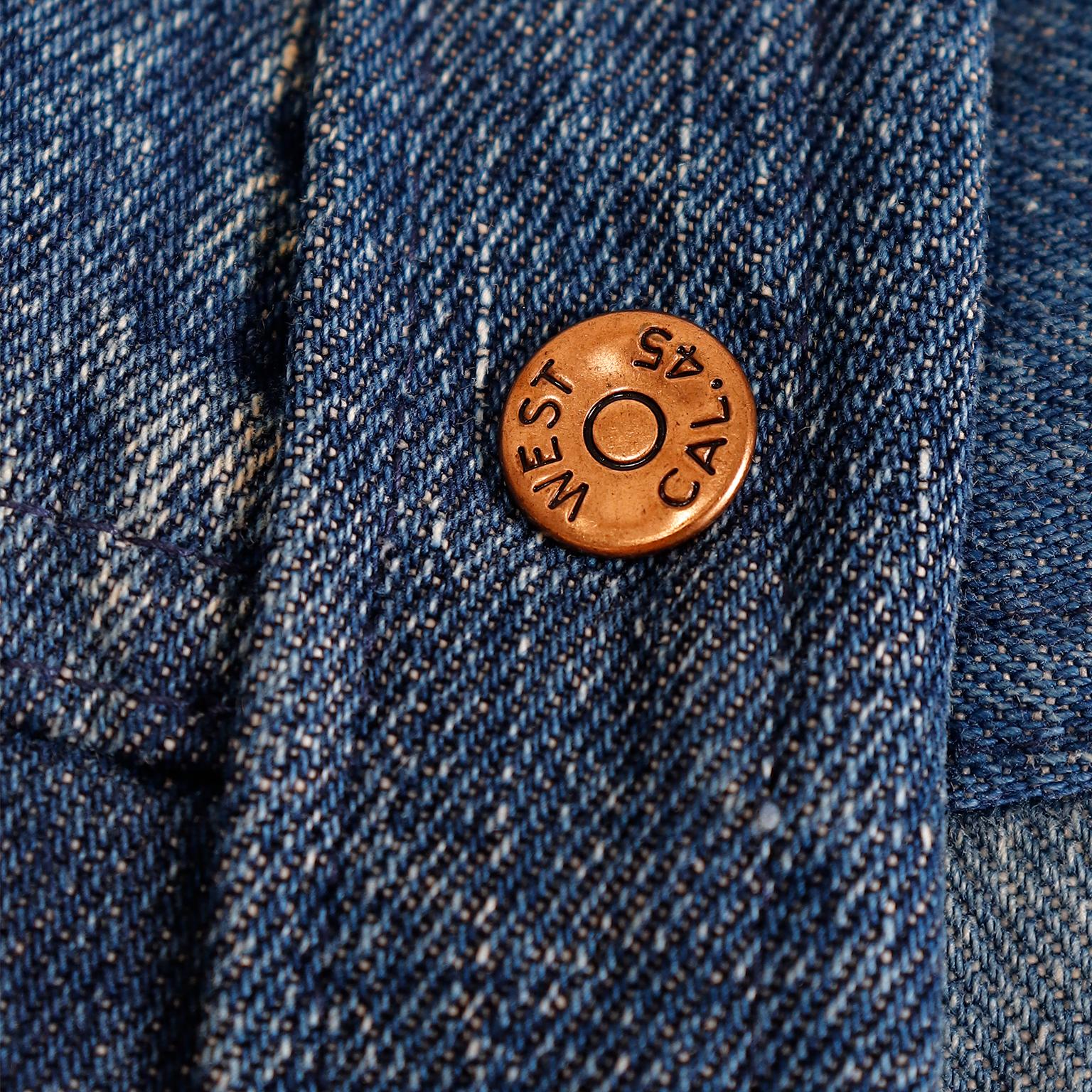 Simis Vintage 1970s Patchwork Denim Jeans and Button Front Shirt 2 Pc Outfit 7