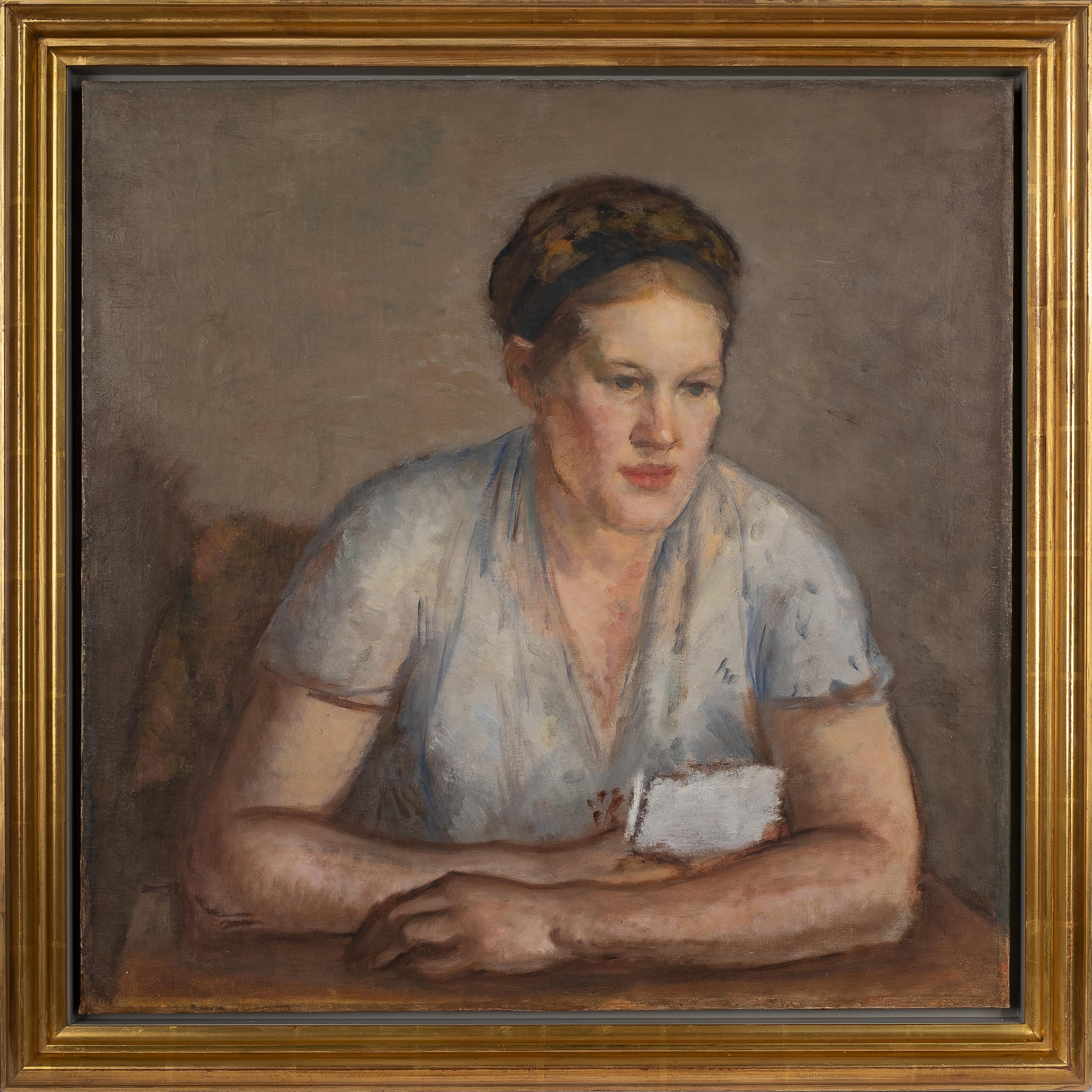 Portrait Painting de Simka Simkhovitch - Elsa leyendo una carta