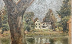 Simka Simkhovitch WPA Artist Oil Painting American Modernist Landscape Pond Tree