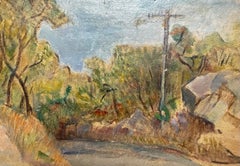 Simka Simkhovitch WPA Artist Oil Painting Gouache American Modernist Powerline