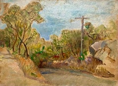 Simka Simkhovitch Artista WPA Pintura al óleo Gouache Modernista estadounidense Powerline