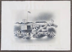 Simka Simkhovitch WPA Artist Lithograph Island Beach 1933 American Modernist