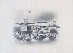 Simka Simkhovitch WPA Artist Lithograph Island Beach 1933 American Modernist