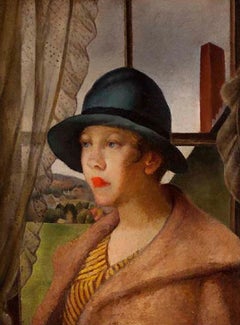 Vintage Woman in Blue Hat
