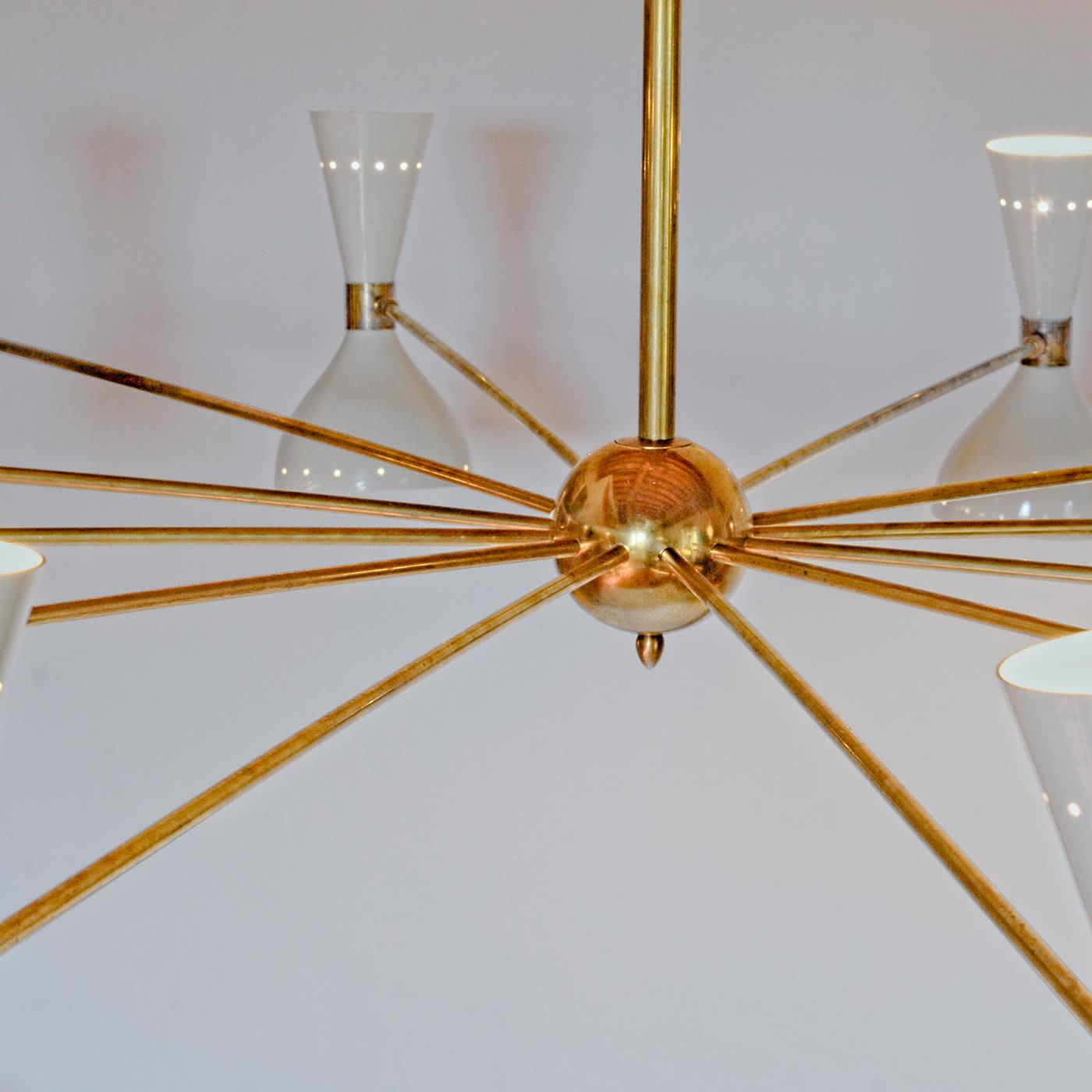 Simmeetrico 12-Arm Brass Chandelier In New Condition For Sale In Milan, IT