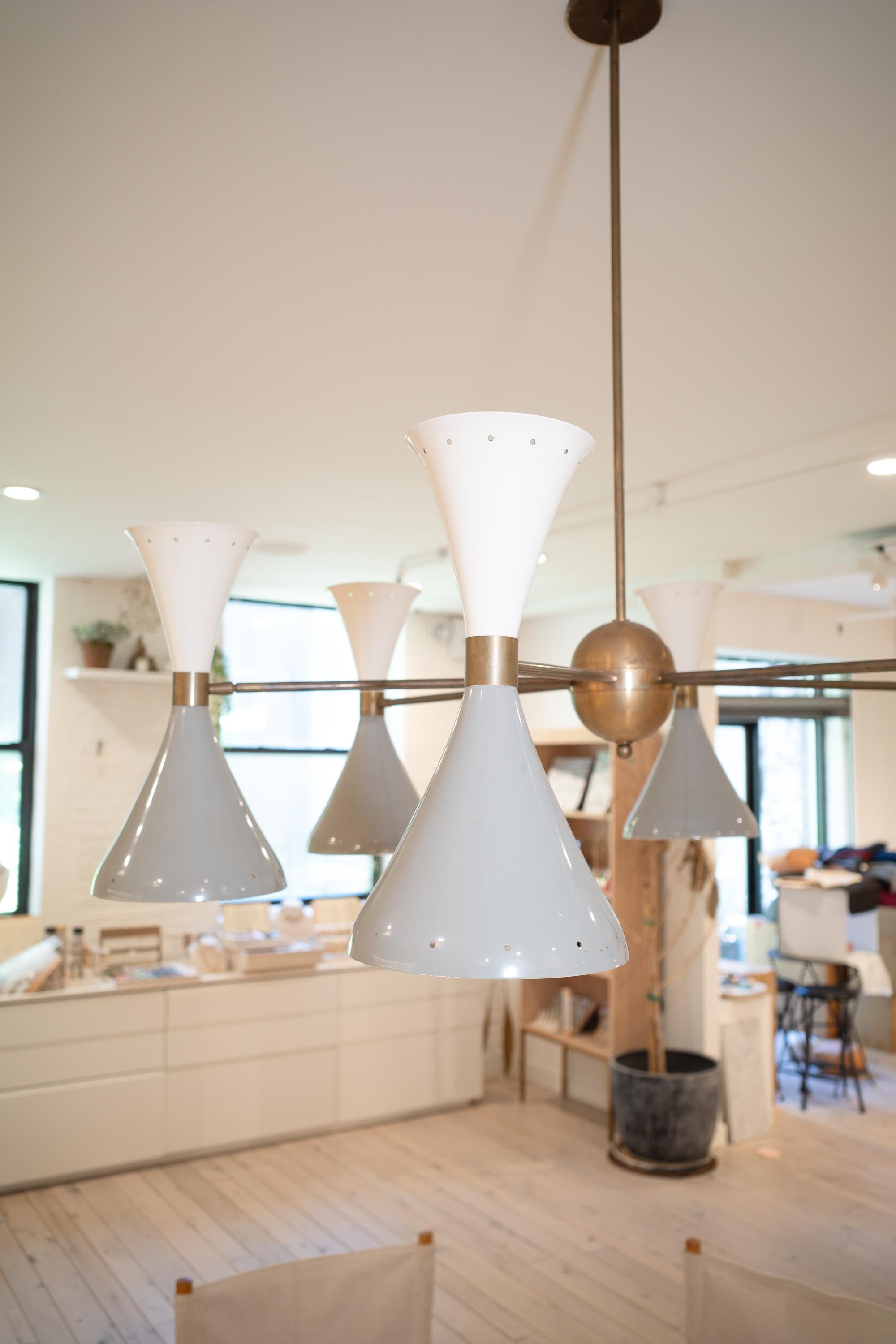 Italian Simmetrico Chandelier by Stilnovo For Sale