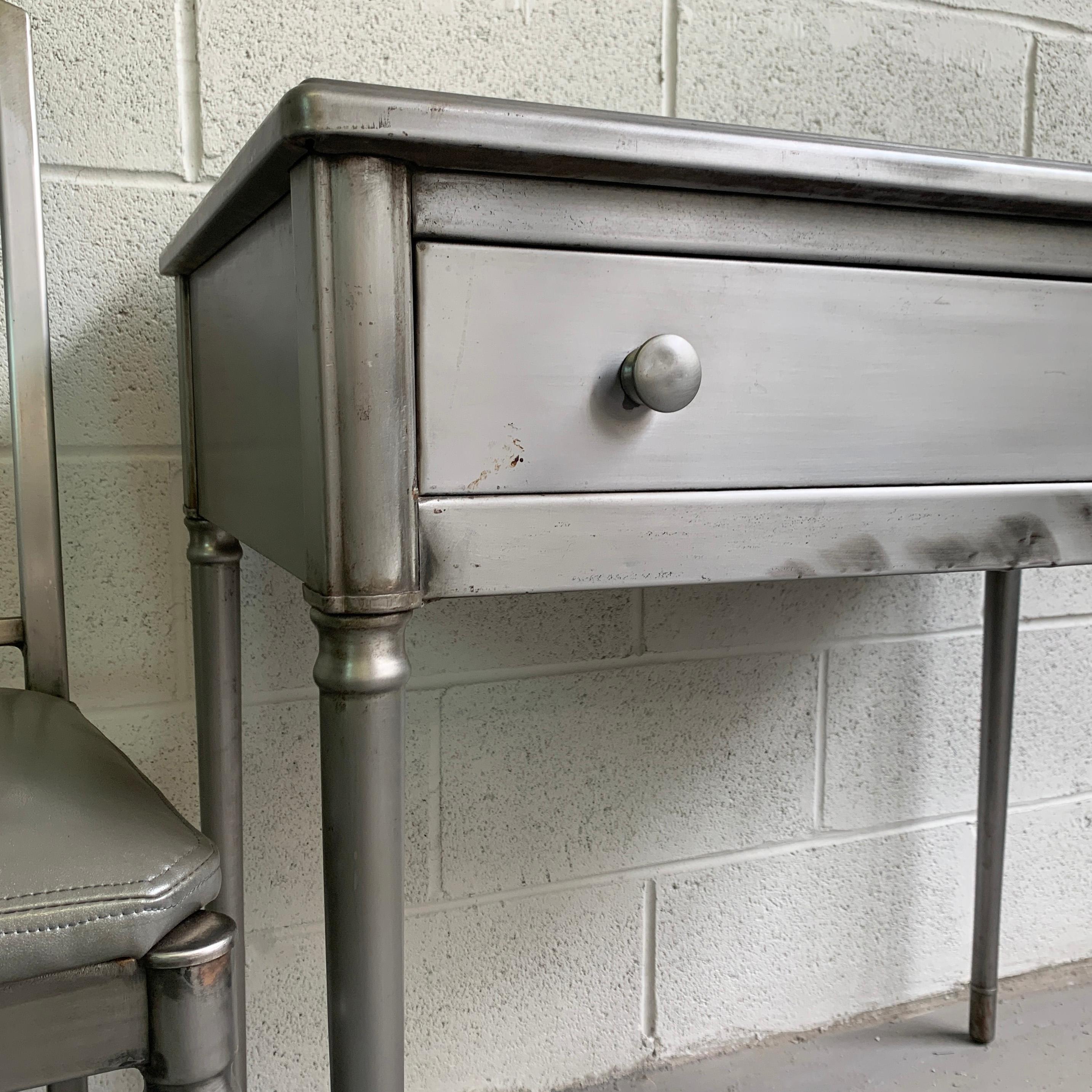 Simmons Brushed Steel Sheraton Series Desk Vanity Set For Sale 6