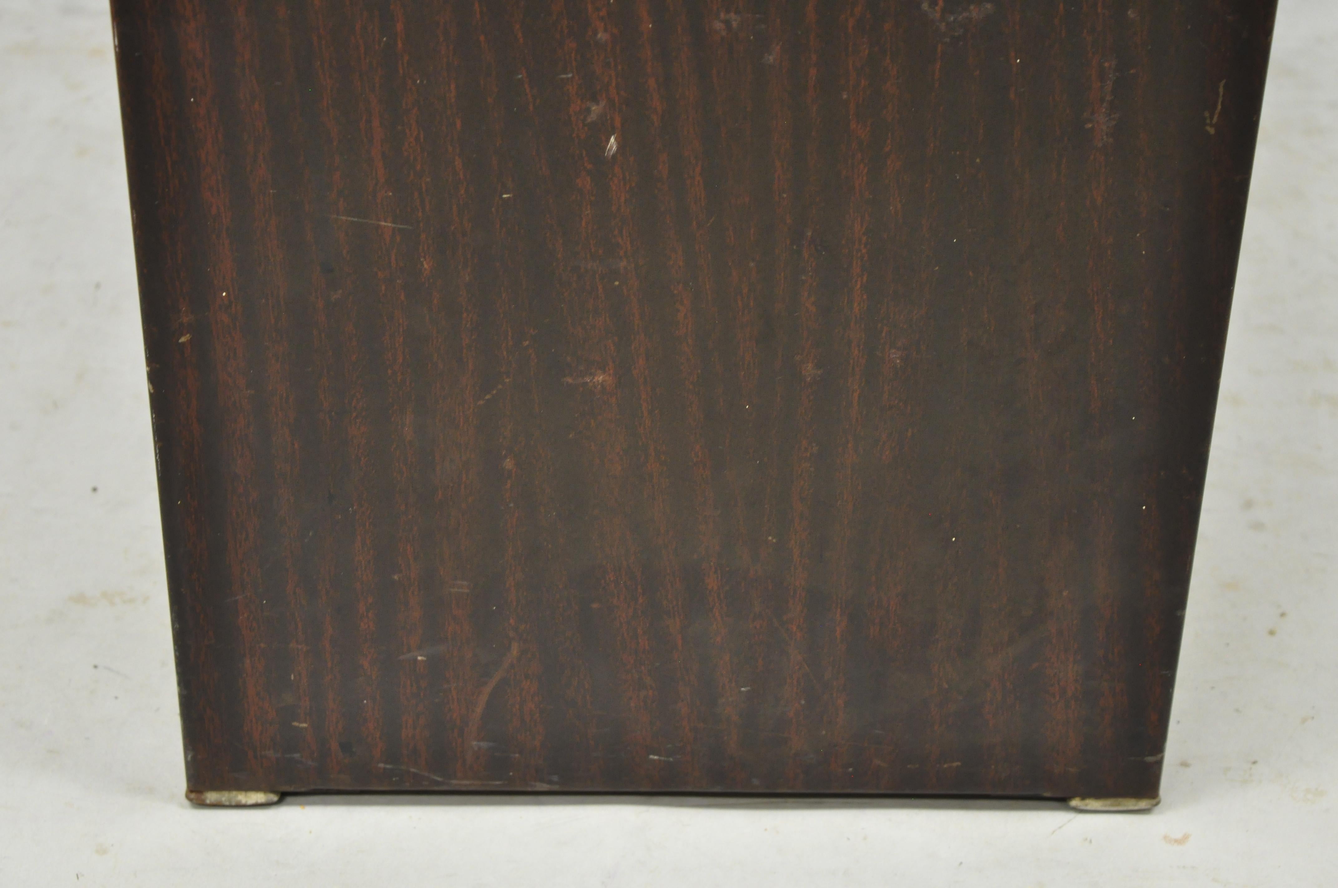 Simmons Norman Bel Geddes Steel Metal Art Deco Brown Waterfall Vanity Bench For Sale 4
