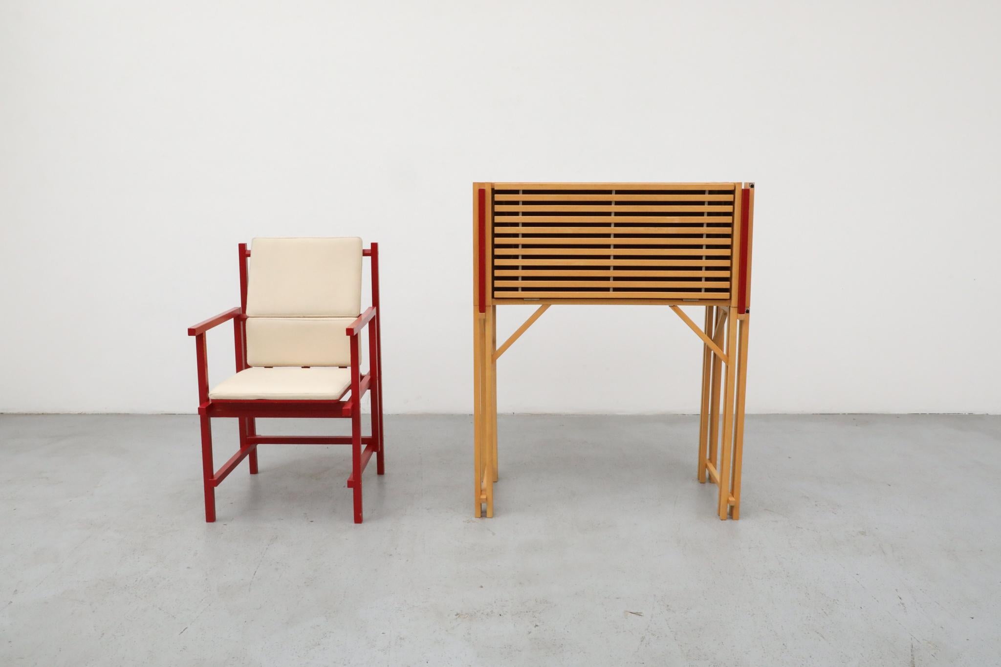 Simo Heikkila Writing Desk and Chair, Rietveld Inspired, 1990s For Sale 3