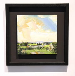 Clouds Above Distant Mountains, oil on board